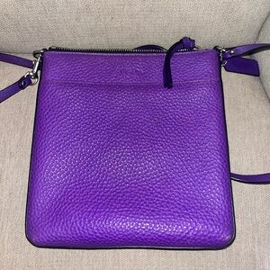 Vibrant Purple Leather Shoulder Bag
